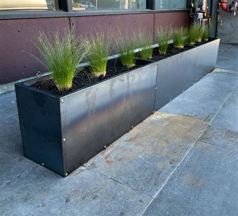 long metal flower box|metal rectangular planter boxes.